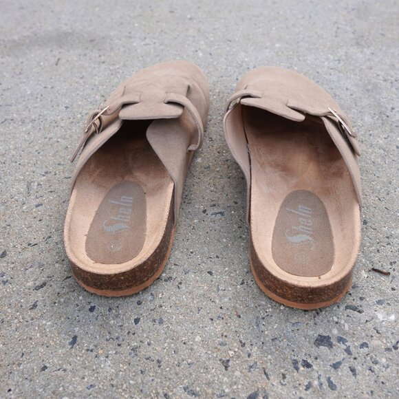 Sheln Tan Footbed Clogs Mules Size 11 Boho Comfort - Picture 2 of 6